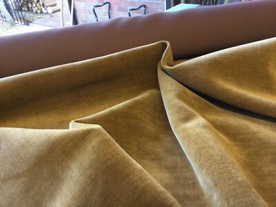 1,85 Meter x 138 cm Stoffrest EINFARBIG Kurzflor Chenille Caramel DFS
