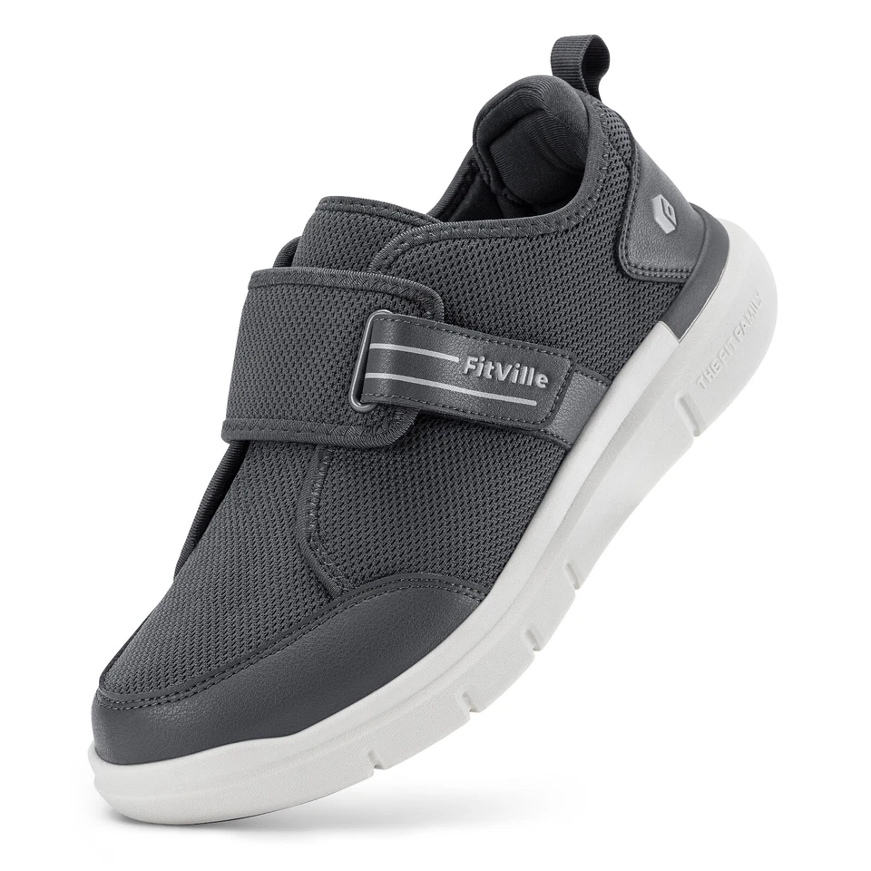 FitVille Zapatos para Diabéticos para Hombres Zapatos para Caminar Extra Anchos Pies Hinchados Neuropatía Foto 2 de 4