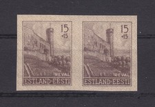 II. WWII - ESTONIA, MiNo. 4 U Pr. (*) / Pair, 15+15 K. Reconstruction, Trial Print!!