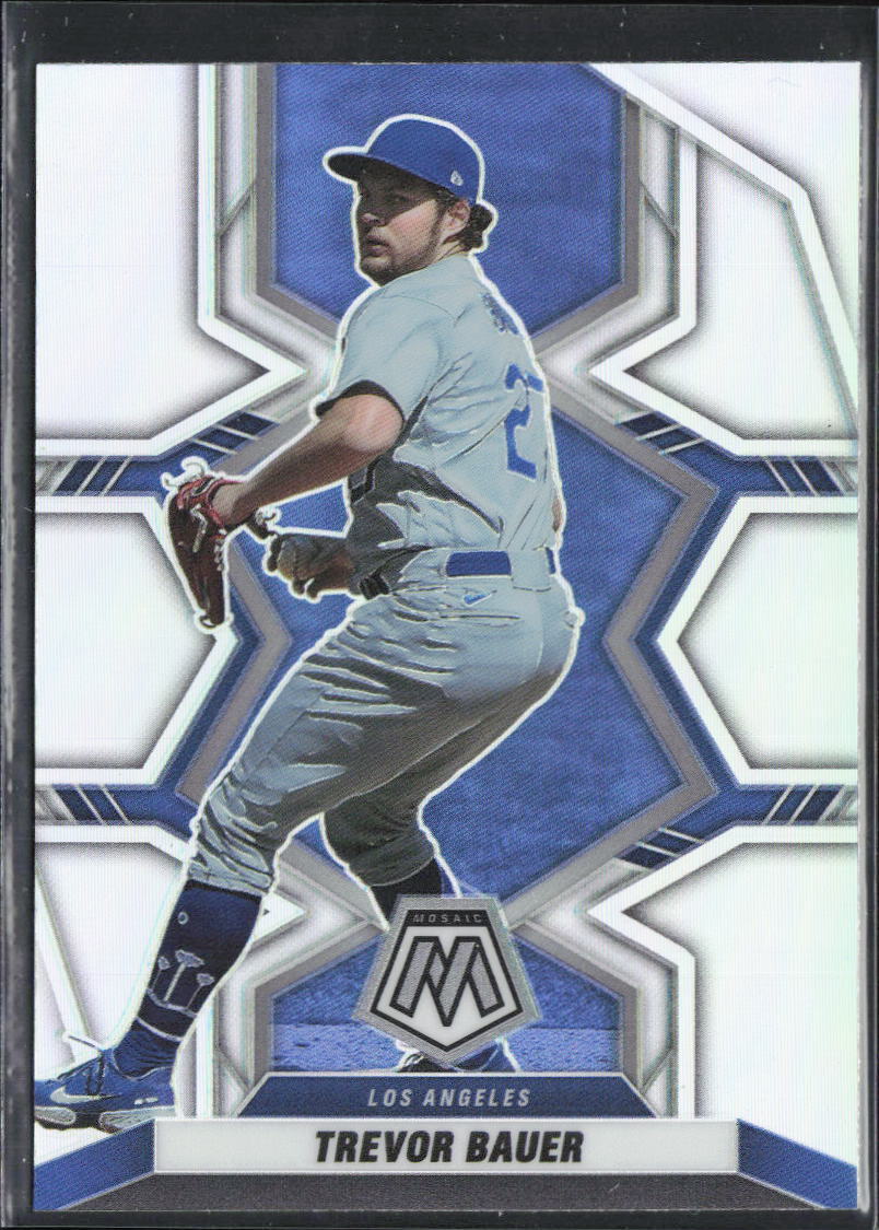 2022 Panini Mosaic #159 Trevor Bauer Silver Prizm Los Angeles Dodgers