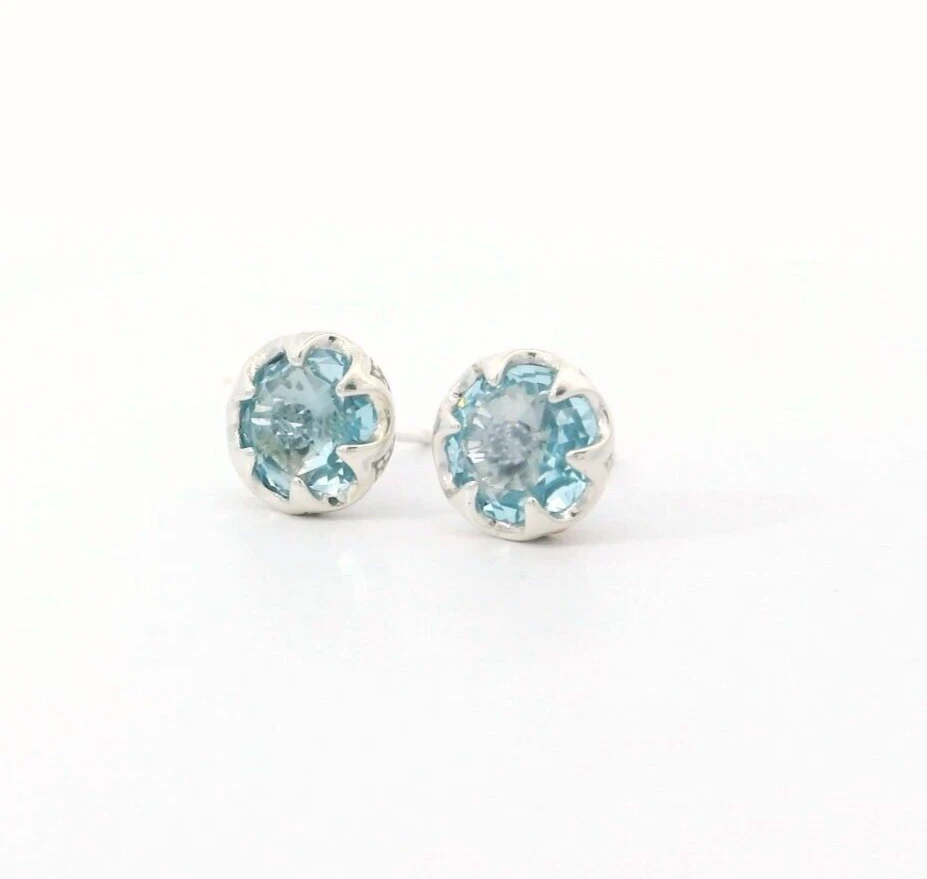 Tacori Blue Topaz Silver Stud Earrings - Image 2 of 4
