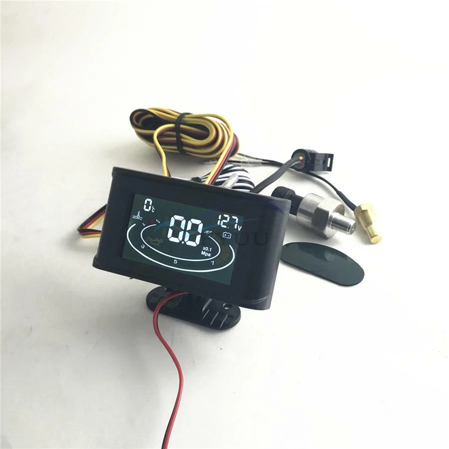 Temperatura del agua del coche 3 en 1 + presión de aceite + voltímetro medidor de voltaje con sensores Foto 4 de 4