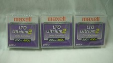 3 MAXELL - LTO Ultrium 2 Data Cartridge - 609M / 1998 FT LTOU2/200 XJ B NEW