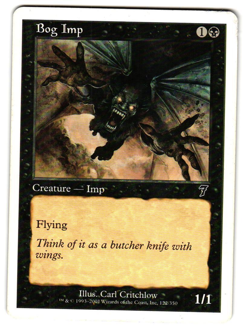 Magic_the_gathering 7th Edition Bog Imp #122 2001,MTG,LP Common