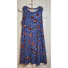 Loft Blue Floral Sleeveless Dress- Size Small