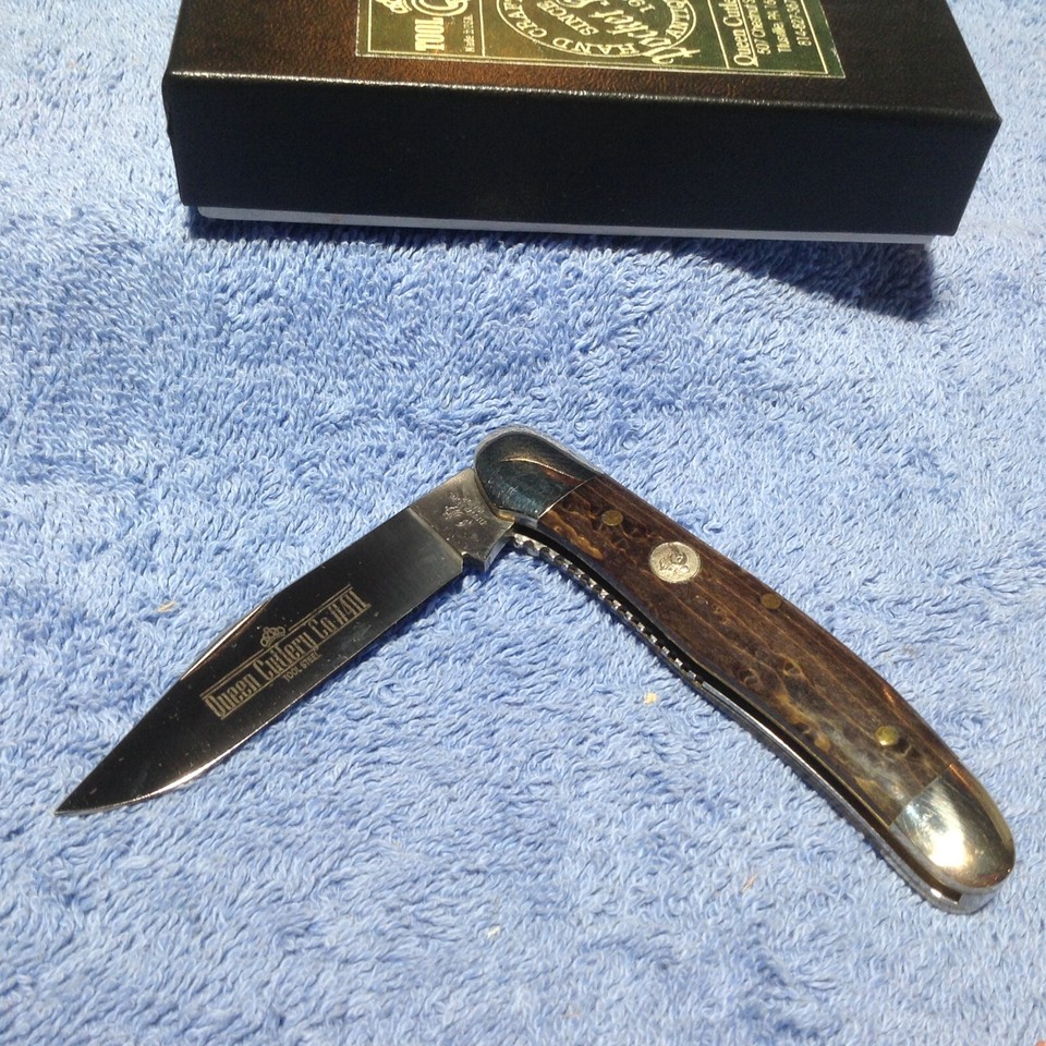 QUEEN BIRDS EYE MAPLE LINER LOCK COPPERHEAD KNIFE eBay