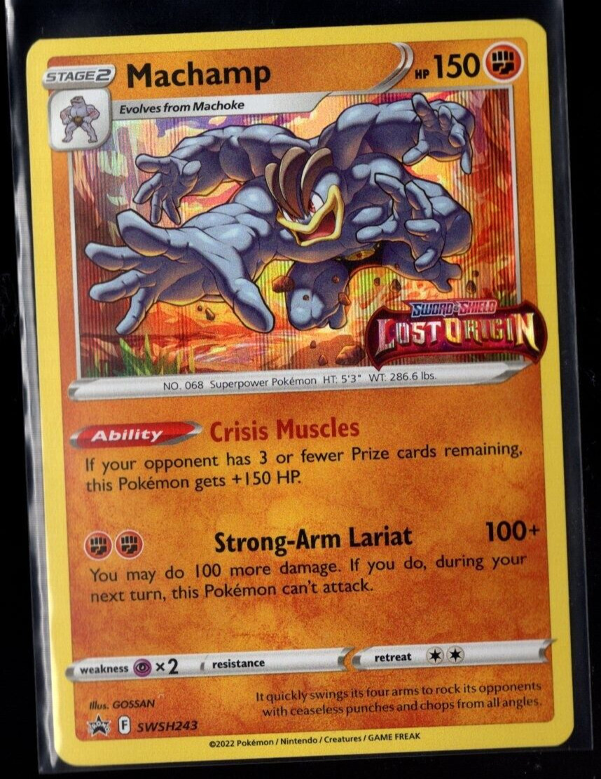 Machamp SWSH243 Pre Release Stamped Black Star Promo Pokemon TCG Near Mint