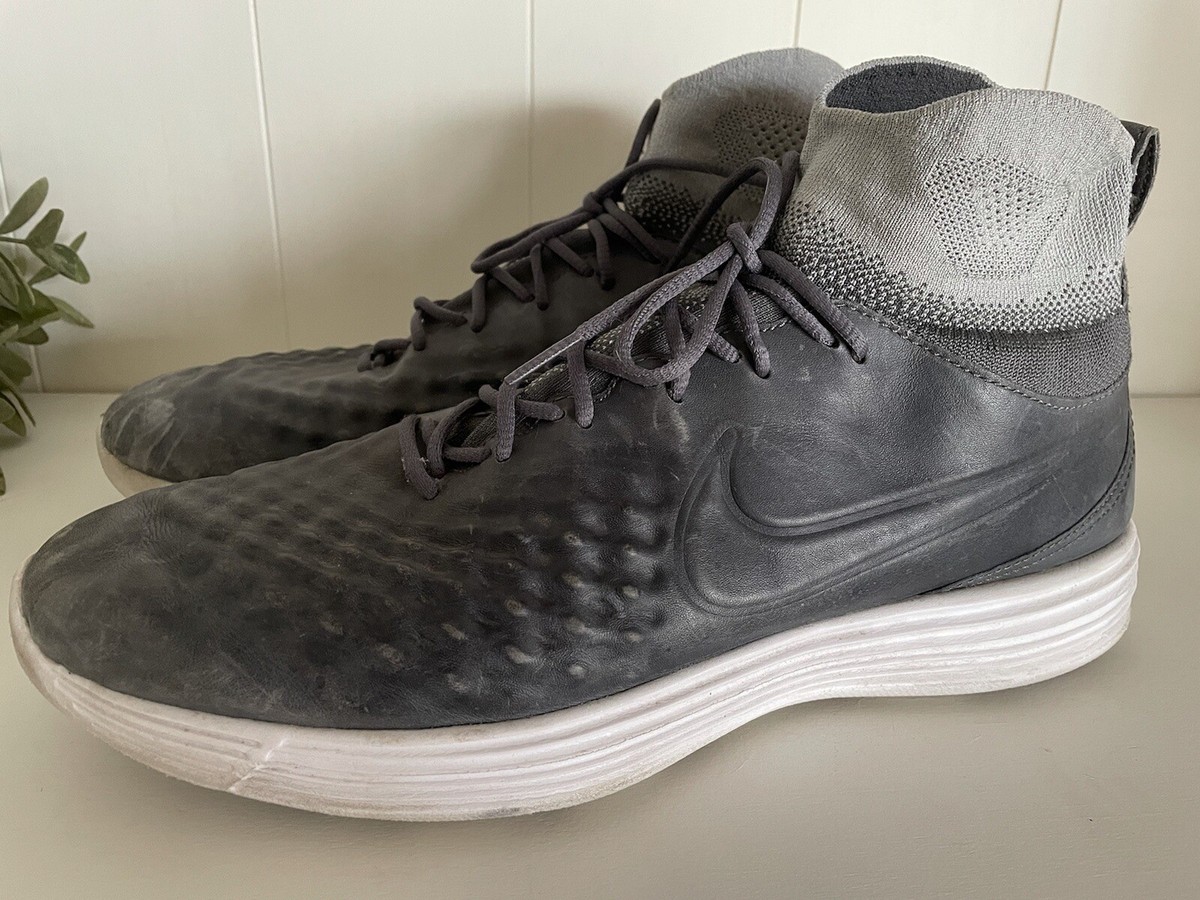 NIKE LUNAR MAGISTA II FK TRAINERS US 11 EU 45 GREY 852614002 LEATHER FLYKNIT