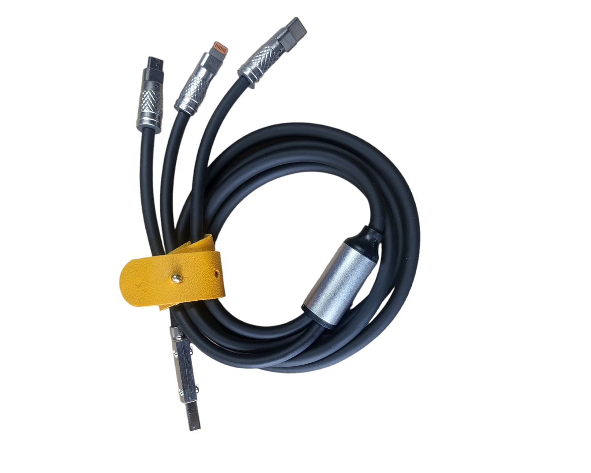 Jual KABEL DATA 120W 3 IN 1 FAST CHARGING KABEL DATA SILIKON 3IN1 1.2M MICRO TYPE-C IPHONE - Foto 9