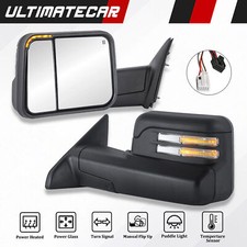 Pair Power Heated Tow Mirrors W Temp Sensor For 09-18 Dodge Ram 1500 2500 3500