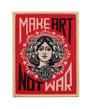 Make Art Not War - Art Nouveau Anti War Punk Hippie - Embroidered Iron On Patch