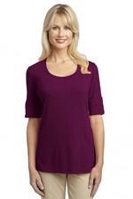 NWOT! WOMEN'S PORT AUTHORITY CONCEPT SCOOPNECK SHIRT-PURPLE POTION-SIZE: XS/SM!!