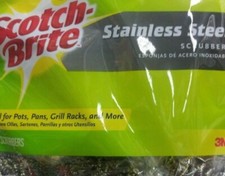 SCOTCH-BRITE STAINLESS STEEL HEAVY DUTY SCRUBBING/SCOURING PADS FOUR PER PACK