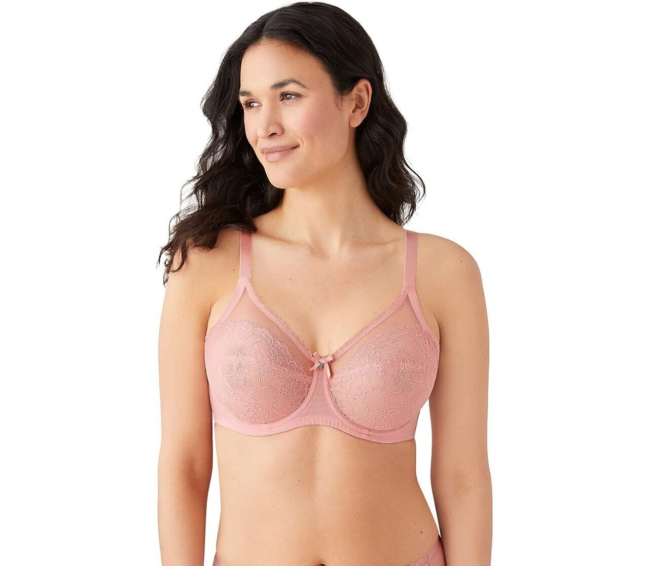 WACOAL 34G #855186 RETRO CHIC FULL FIGURE UNDERWIRE BRA, BRIDAL ROSE, NWT $65