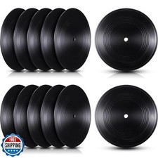 Qunclay 12 Pieces Blank Vinyl Records 7 Inch Black Vinyl Fake Albums Record f