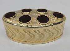 Gold Brass Lipstick Holder Made In Italy 1970s Saks Fifth Ave