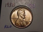 1938 LINCOLN CENT GEM BU RED GREAT LUSTER NICE POPULAR DATE FREE SHIPPING