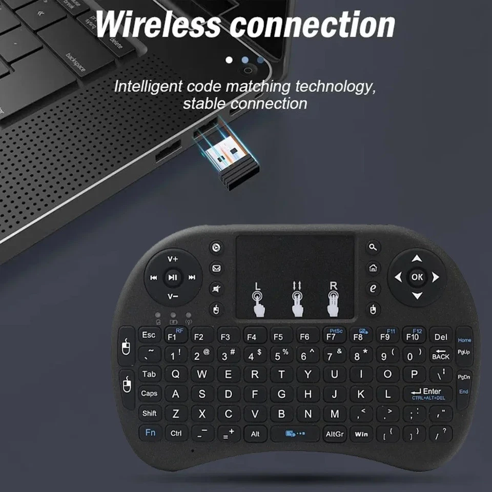 Mini Portable Wireless Keyboard Touchpad For Android Smart TV Box PC Laptop - Image 4 of 4