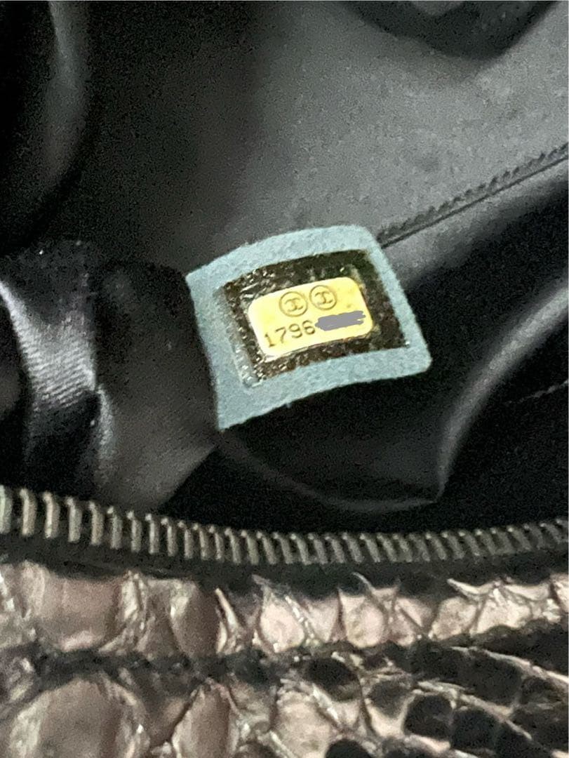 CHANEL Python Chain Boston Bag Silver Hardware La… - image 16