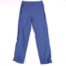 Uniqlo Lemaire Textured Pants Women Medium Blue Elastic Waist Cuffed Relaxed
