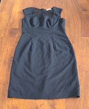 Calvin Klein Black Sleeveless Sheath Dress with Lace Size 6