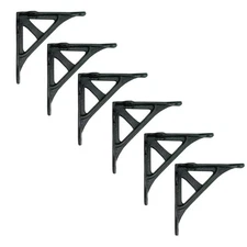 Decorative Shelf Brackets, 6 Pack of 4.9 x 0.78 x 4.92 inch, Black Cast Iron ...