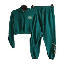 PINK Victoria s Secret Green Matching Hoodie Jogger Set Size Small