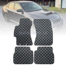 For 2011-2014 Subaru Wrx Sti Impreza Front-rear Checkered Flag Carpet Floor Mats