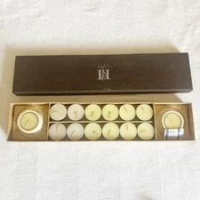 NIB JOHN HARDY Vintage Tea Light Holder Set with 14 Candles and 2 Marble Holders