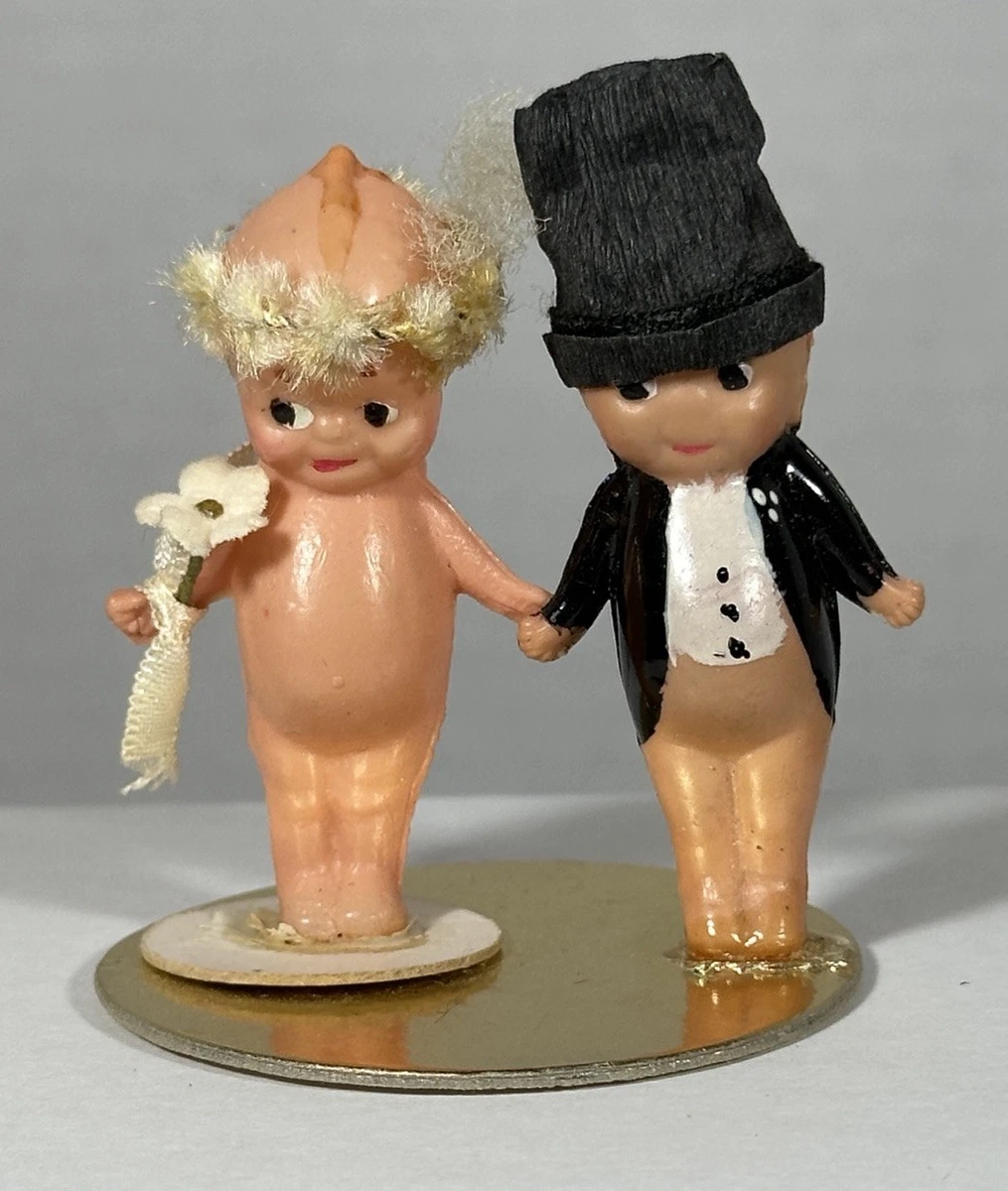 Anciennes Poupées Kewpie - Couple Mariés En Celluloïd - Japon Années 1920
