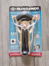 Trumark FS-1 Slingshot 225 Yd Range Handle Holds Ammo Made In USA Wrist Rocket