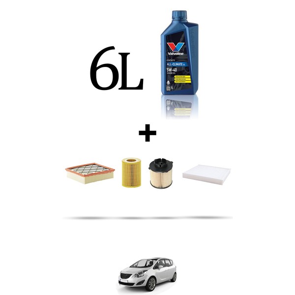 Hoffcar Servicekit 4 Filter Und 6L ÖL FüR Opel Meriva B 1.7 Cdti 81Kw Ab 201-image