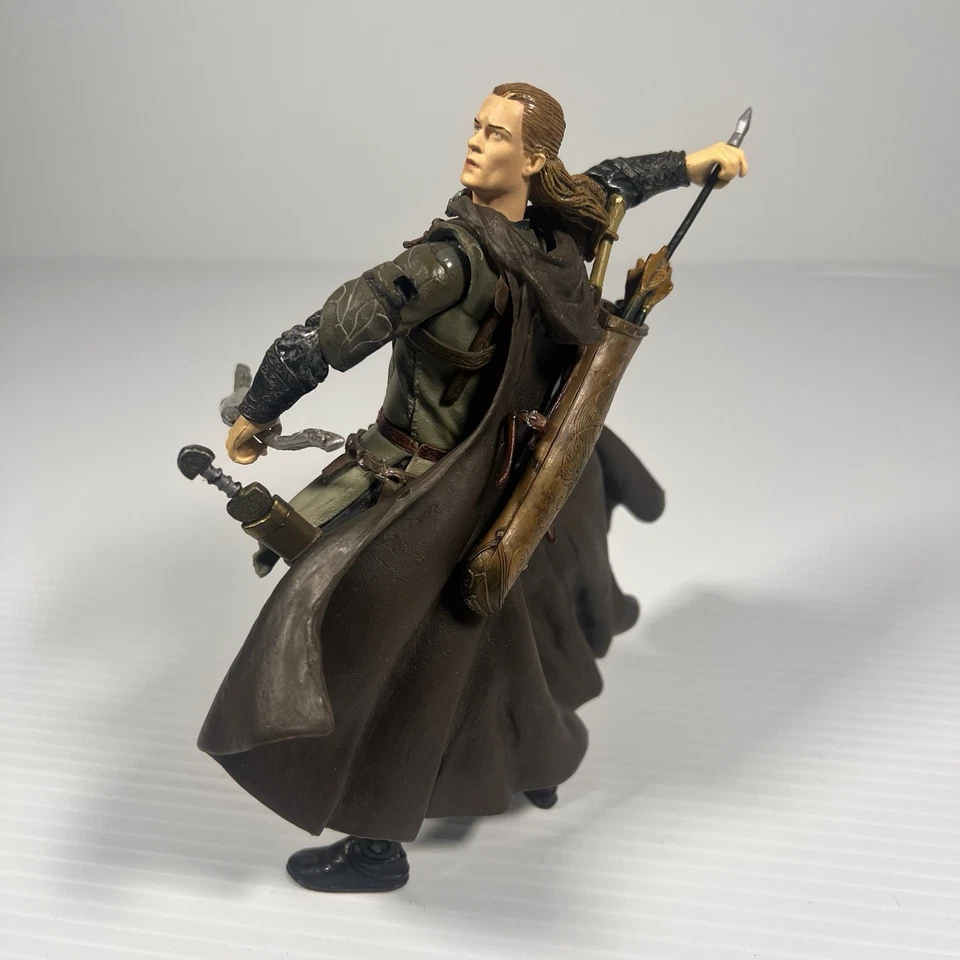 2002 Lord of the Rings Legolas Figure The Two Towers Helms Deep Toy Biz Original - image 2 of 4