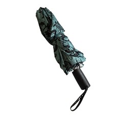 Hawaii Spirit Women&rsquo;s Compact Folding Umbrella Blue/Black Floral Pattern