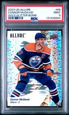 2023 UPPER DECK ALLURE GOLD GLITTER BOMB #68 CONNOR MCDAVID 94/199 PSA 9