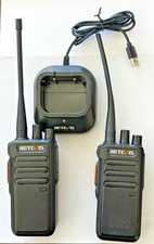 Tested Two Retevis RT43 5W UHF 400-480MHz 32CH DMR WalkieTalkies  Charger Black