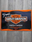 Vintage Harley Davidson Motorcyles Dealer Porcelain Enamel Gas Pump Sign 12"x8"