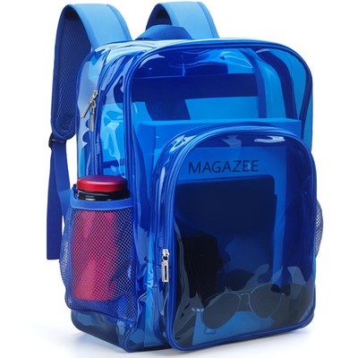 Clear Backpack School Bag Stadium Approved Heavy Duty Large PVC Laptop Transp...