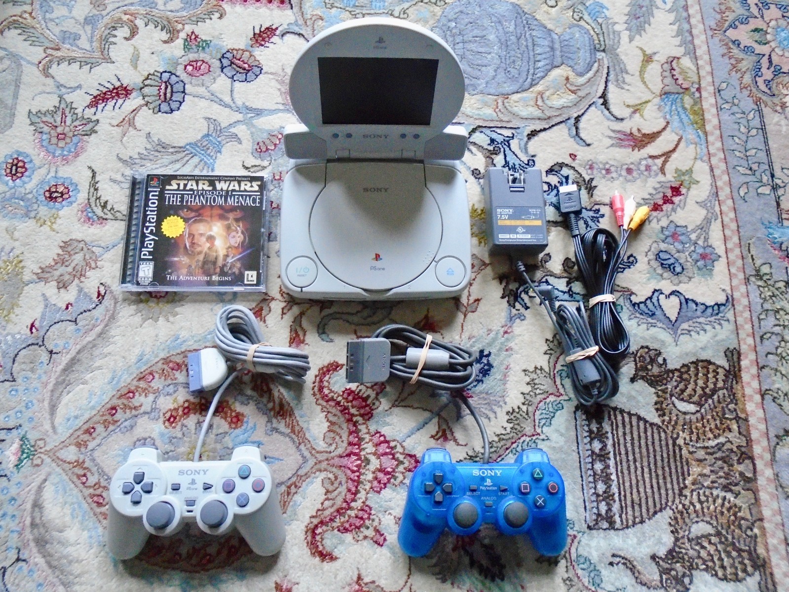 Sony PSOne SCPH-101 Console w/ OEM LCD Screen & more! Tested! Video! PlayStation