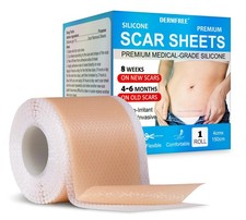Medical Grade Silicone Scar Tape Roll 1.6" x 60" Breathable Silicone Scar...