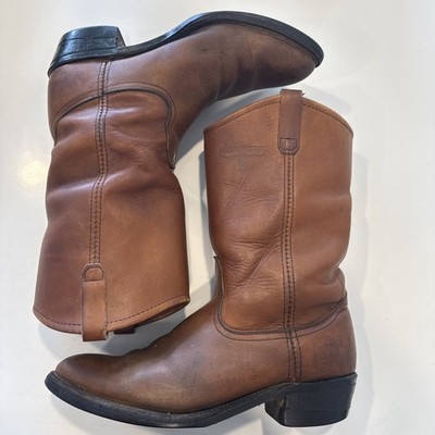 Vintage Mason Western Cowboy Roper Boots Mens 10 Leather Rodeo Ranch Riding
