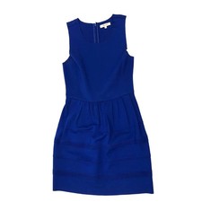 Madewell Royal Blue Stretch Knit Sleeveless Raw Edge Sheath Dress Size S
