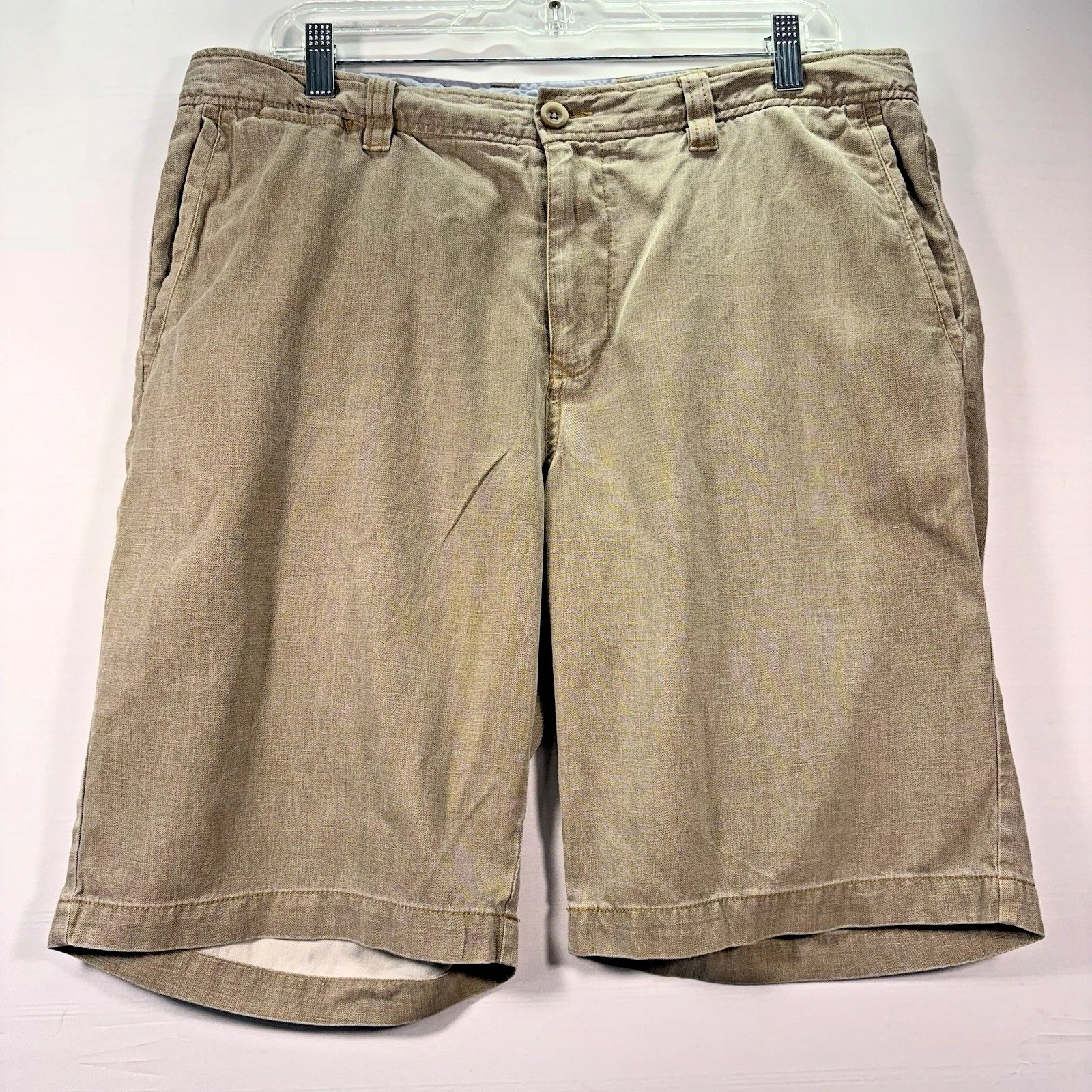 Tommy Bahama Men's Silk Cotton Blend Shorts Casual Travel 35 Tan
