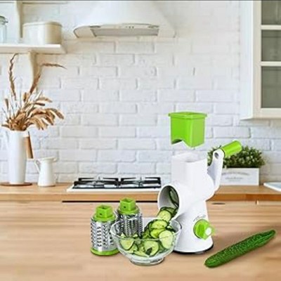 Igoo rotierende Käsereibe rund Gemüse Mandoline Schneider mit 1 Klinge