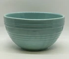 MCCOY POTTERY Mixing Bowl USA 8” Diameter Aqua Robin’s Egg Blue Ribbed