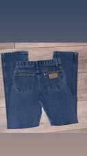 Wrangler Boys Denim Jeans Size 16 Slim Straight Cowboy Adj Waist Med Wash