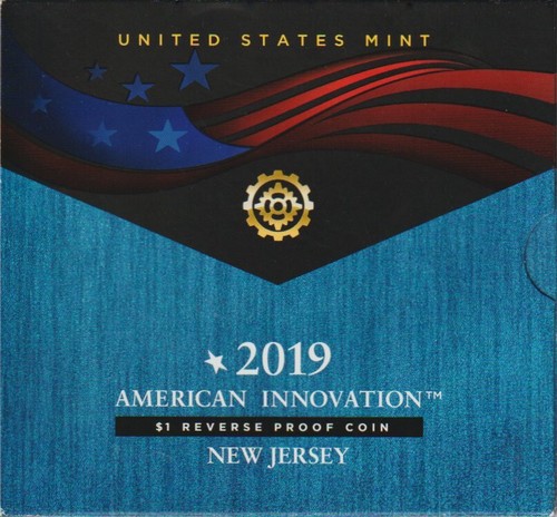 2019-S American Innovation REVERSE PROOF $1 New Jersey Light Bulb OGP