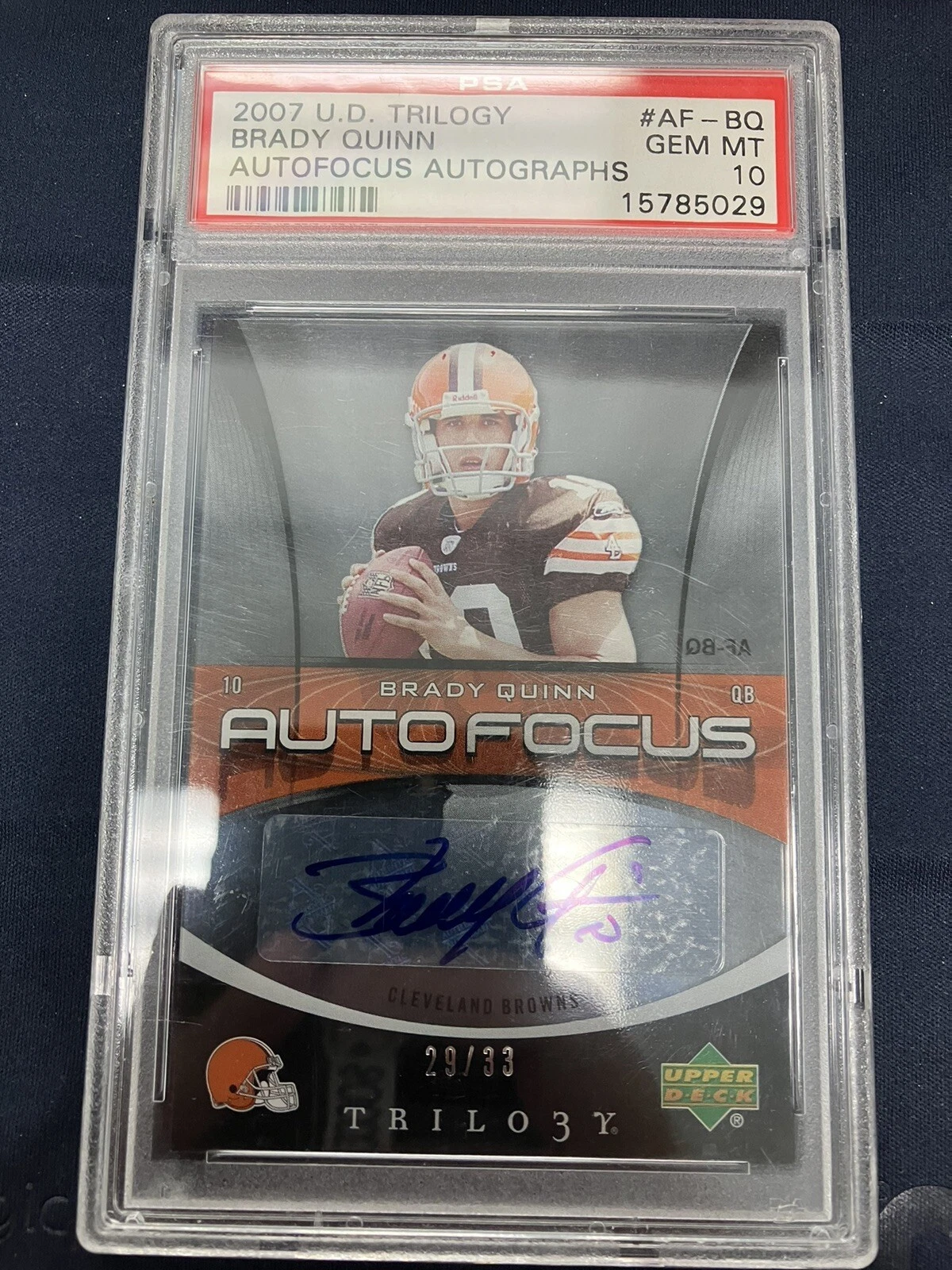 Brady Quinn Upper Deck Trilogy Autofocus Autographs #AFBQ Base