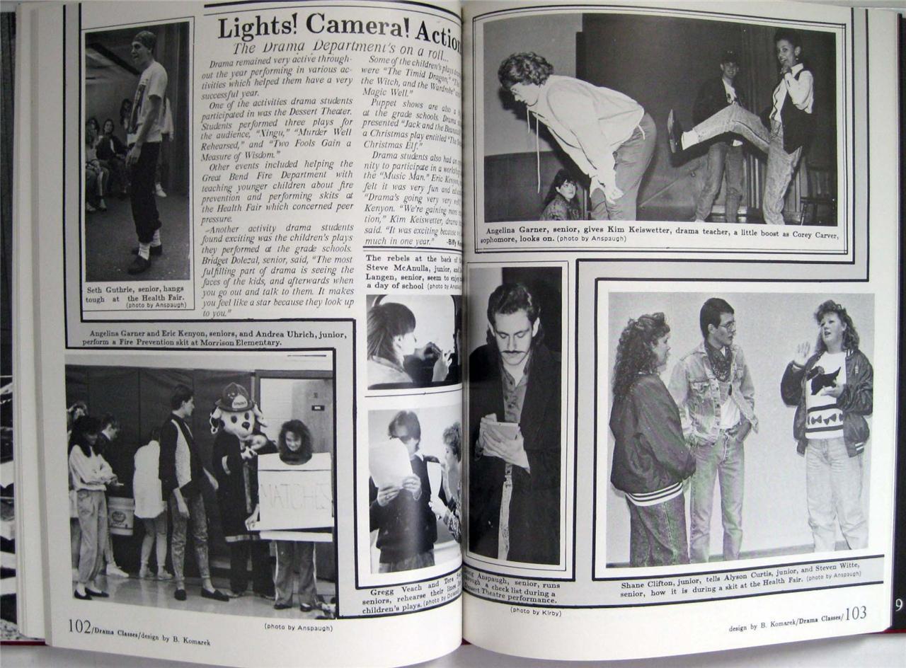 1990 Great Bend Kansas High School Yearbook Annual Rhorea KS eBay
