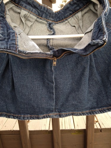 Gap Kids Pleated Denim Mini Skirt Size XL (12) Indigo Dark Wash Side Zipper - Picture 16 of 24